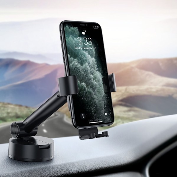 BASEUS TELESKOPISK GRAVITY BIL VINDUEMONTERING COCKPIT SORT