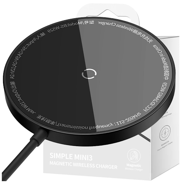 Baseus Simple Mini3 induktiv lader MagSafe 15W sort Svart