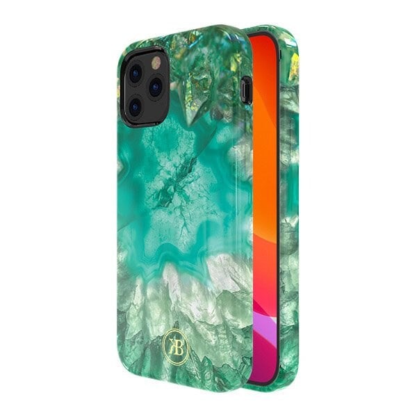 Kingxbar Agate Series stilig skalldeksel med agattrykk for iPhone 12 mini grønn