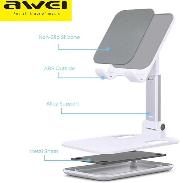 AWEI X11 skrivbordshållare vit/vit