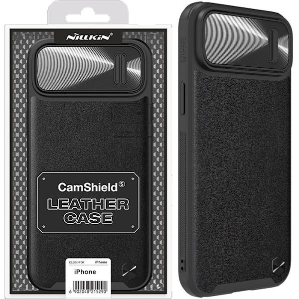 Nillkin CamShield Leather S Case iPhone 14 Pro med kamerabeskyttelse svart