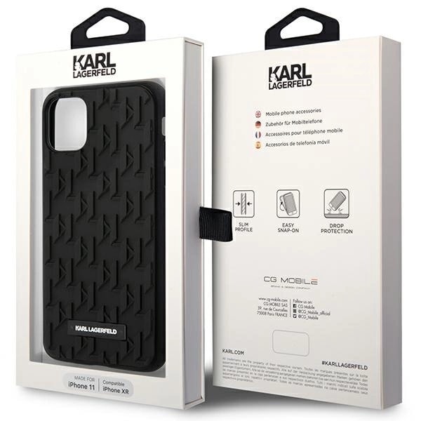 KARL LAGERFELD 3D MONOGRAM COVER TIL IPHONE 11 / XR - SORT