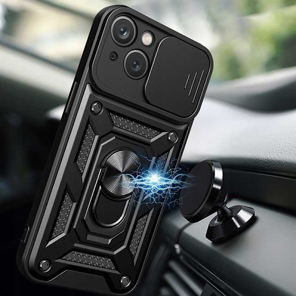 Spacecase Fodral För Iphone 15 Plus Sc Camring Svart
