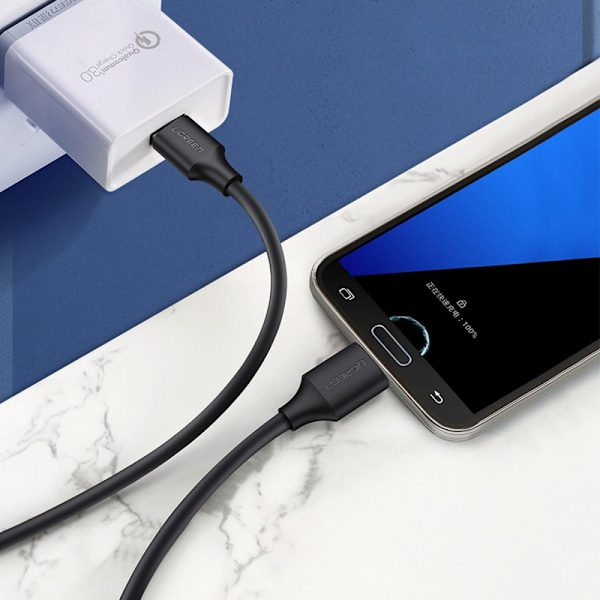 UGRØN KABEL USB-A 3.0 - MICRO USB-B SUPERSPEED 5GB/S 1M SORT