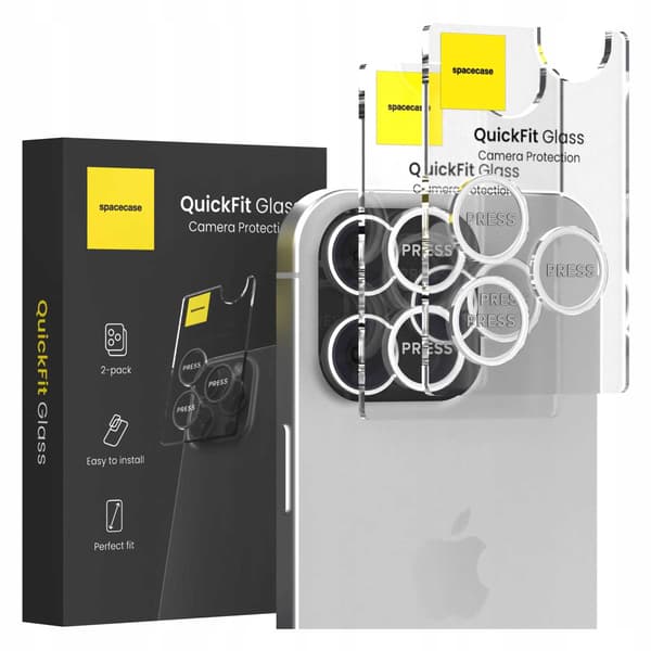 Spacecase Quickfit Härdat Glas För Iphone 16 Pro Max 16 Pro White Titan