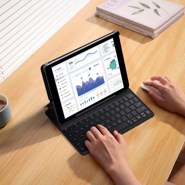 Baseus Brilliance Series Keyboard Case for iPad 10.2 (2019/2020/2021) + USB-C-kabel - Svart