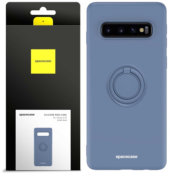 Spacecase Silikon Ringfodral För Galaxy S10 Blue Case