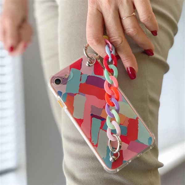 COLOUR CHAIN CASE GEL FLEXIBLE CASE MED CHAIN CHARM TIL XIAOMI REDMI NOTE 10 PRO MULTICOLOR (1)