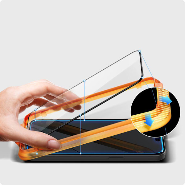 HÆRDET GLAS SPIGEN ALM GLASS FC 2-PACK IPHONE 15 PRO SORT