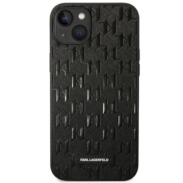 KARL LAGERFELD SAFFIANO MONO METAL LOGO ETUI TIL IPHONE 14 PLUS - SORT