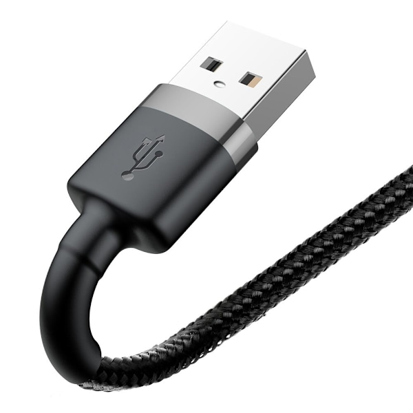 Baseus Cafule-kabel Slitesterk nylonkabel USB / Lightning QC3.0 2.4A 0.5M svart-grå (CALKF-AG1)