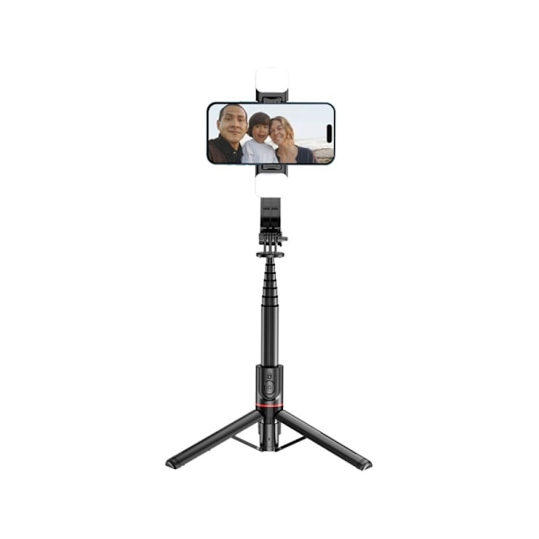 TECH-PROTECT L05S BLUETOOTH SELFIE STICK STATIV OG LED LYS SORT