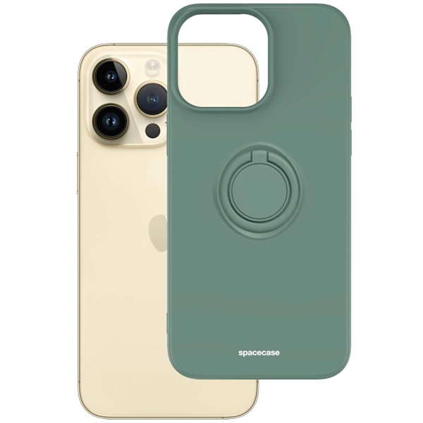 Spacecase Silikon Ringfodral För Iphone 14 Pro Max Mörkgrön