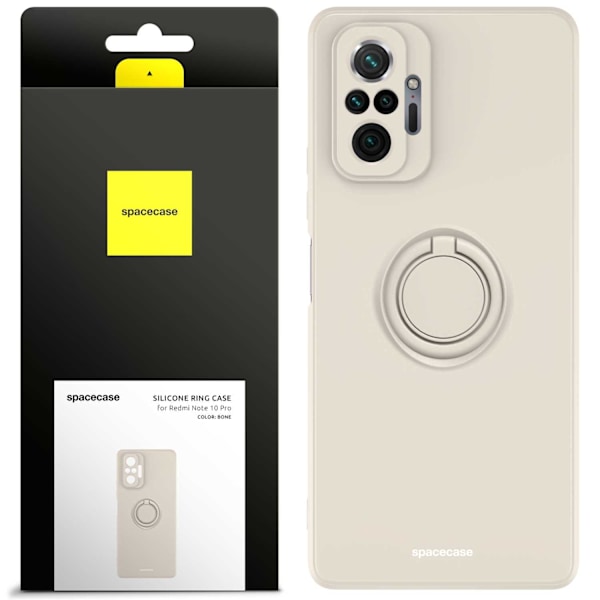 Spacecase Silikon Ringfodral För Xiaomi Redmi Note 10 Pro Bone Case