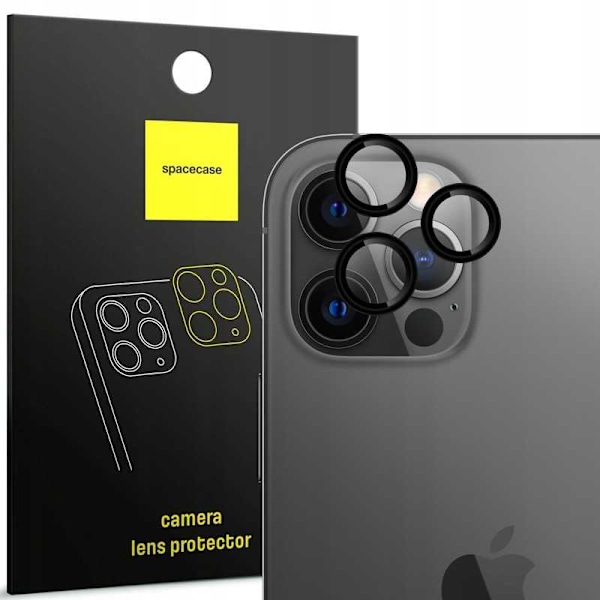 Spacecase Case Cover Till Iphone 12 Pro Max Sc Camera Ring Svart