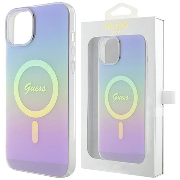 Guess IML Iridescent MagSafe-deksel til iPhone 15 Plus - Lilla
