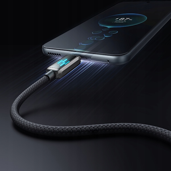 MCDODO USB-C SNABBLADDNINGSKABEL FÖR SAMSUNG XIAOMI TYP C 6A 100W 1M LED