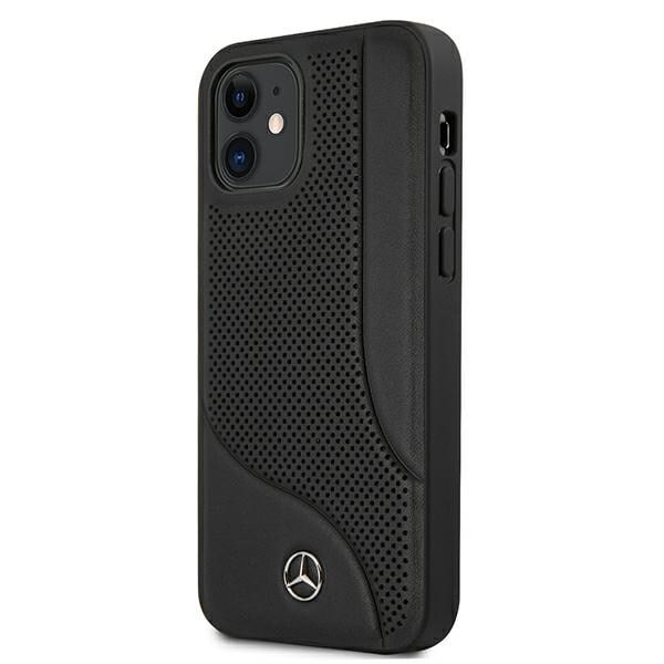 Mercedes MEHCP12SCDOBK iPhone 12 mini 5,4" svart/svart hårdfodral Läder perforerat område