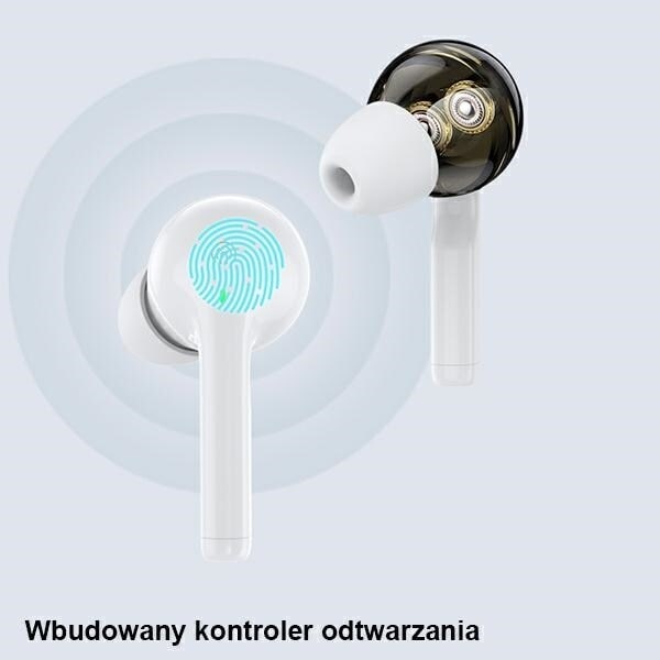 AWEI T12 TWS Bluetooth sporthörlurar vit/vit