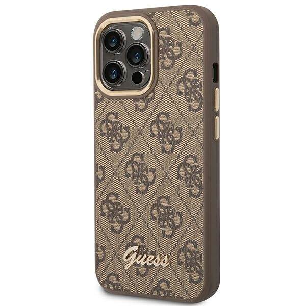 Guess GUHCP14XHG4SHW iPhone 14 Pro Max 6.7 brun/brunt hardt deksel 4G Vintage Gold Logo