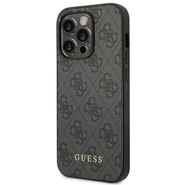 Guess GUHCP14LG4GFGR-deksel til iPhone 14 Pro - grå 4G metallgulllogo