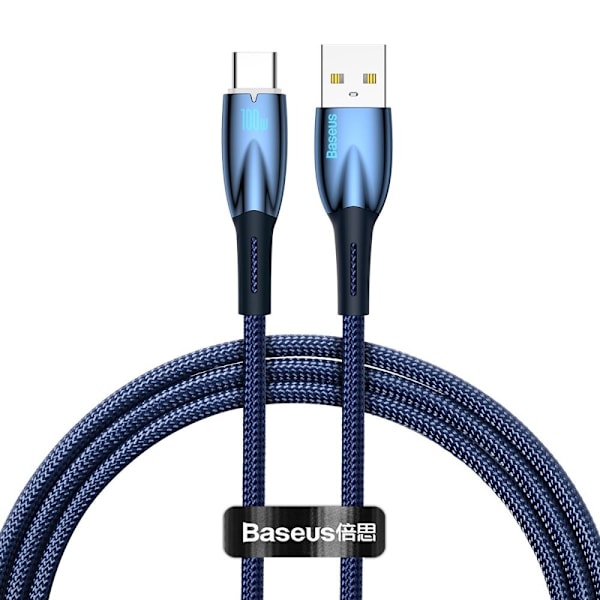 Baseus Glimmer-serien hurtigladekabel USB-A - USB-C 100W 480Mb/s 1m blå