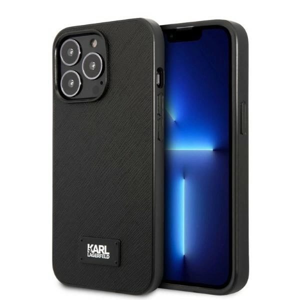 KARL LAGERFELD SAFFIANO PLAQUE COVER TIL IPHONE 13 PRO MAX - SORT