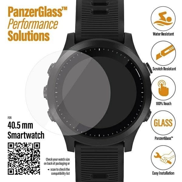PanzerGlass SmartWatch skjermbeskytter for Garmin/Polar/Fossil smartklokker 40,5 mm