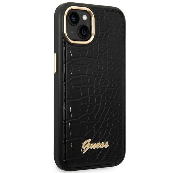 Guess GUHCP14MHGCRHK iPhone 14 Plus 6.7 svart/svart hardt deksel Croco Collection