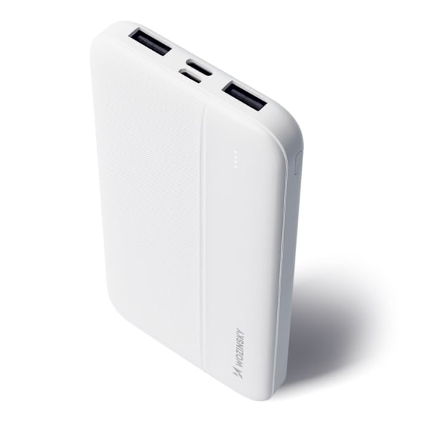 Wozinsky Li-Po strømbank 10000mAh 2 x USB hvit (WPBWE1)