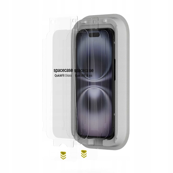 Spacecase Quickfit Härdat Glas För Iphone 15 16 Skyddsfolie