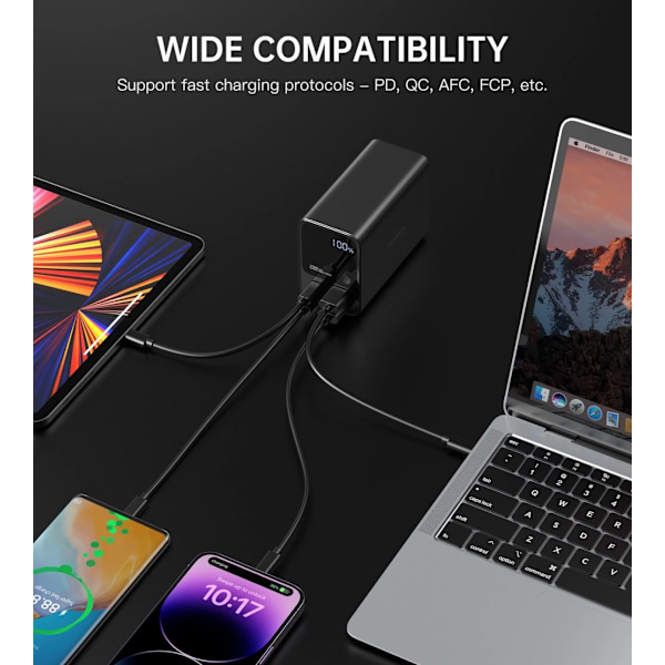 CHOETECH B635BK POWERBANK 2XUSB-A / 2XUSB-C 27000MAH - SORT