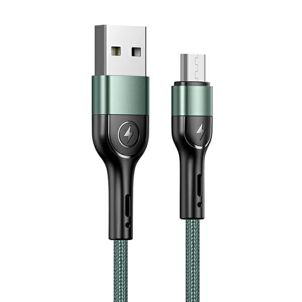 USAMS Flätad kabel U55 2A micro USB 1 st. för set U55 grön/grön 1m SJ450USBSG02 (US-SJ450)