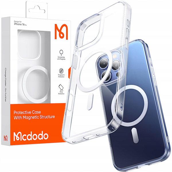 MCDODO MAGNETFODRAL GENOMSKINLIGT FODRAL FÖRSTÄRKT FÖR MAGSAFE IPHONE 16 PRO MAX
