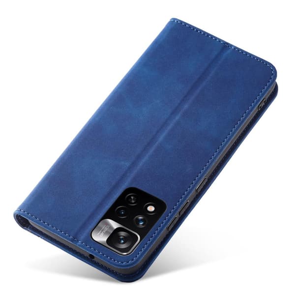 Magnet Fancy Case Case for Xiaomi Redmi Note 11 Card Wallet Protector? blå stativ