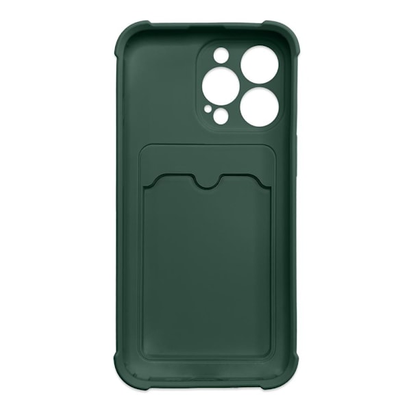 Card Armor Case for iPhone 12 Pro Max kortlommebok? silikon pansret Air Bag case grønn