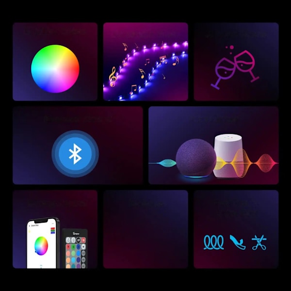 Sonoff L2-2M Kit Smart vanntett LED Strip 2m RGB fjernkontroll Wi-Fi strømforsyning