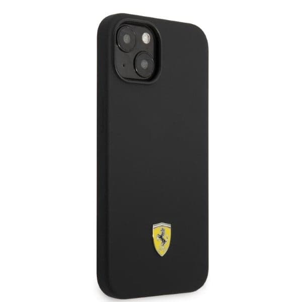 FERRARI SILIKONE METAL LOGO MAGSAFE ETUI TIL IPHONE 14 PLUS - SORT