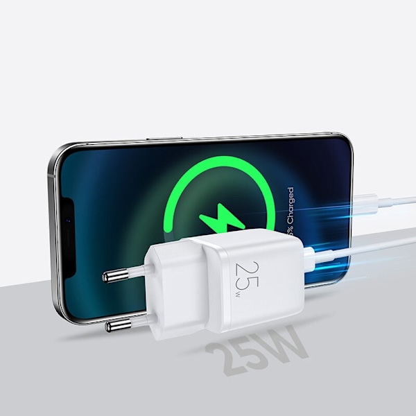 Joyroom hurtiglader USB Type C 25W 3A EU-plugg hvit (L-P251)