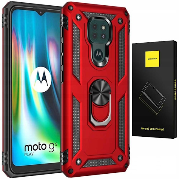 Spacecase Ring Nx-Fodral För Motorola G9 Play E7 Plus Rött Skydd