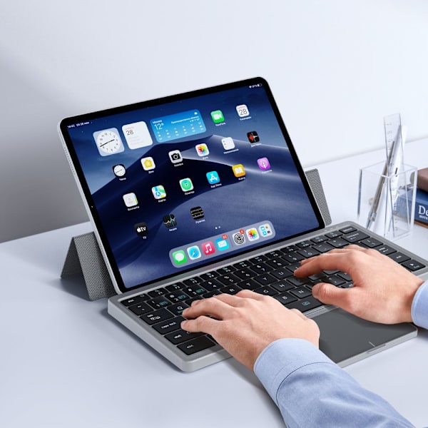 Dux Ducis OK Series trådløst Bluetooth-tastatur med pekeplate - Svart