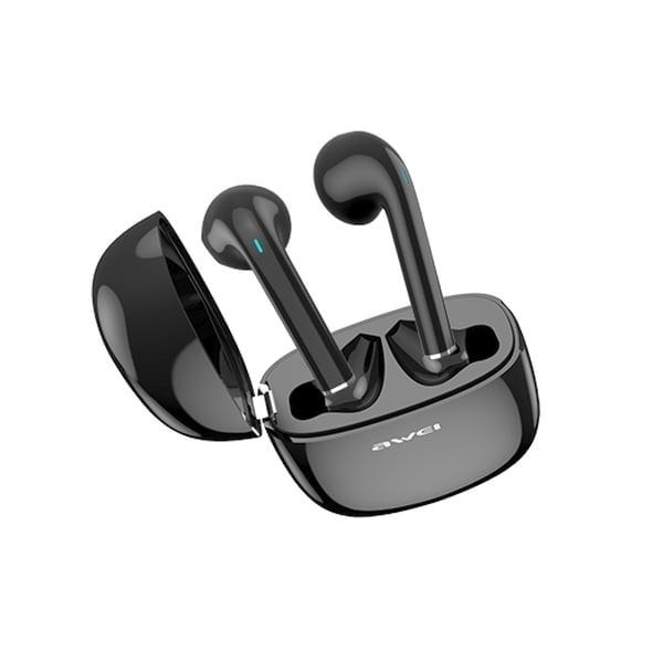 AWEI Bluetooth 5.0 T28P TWS hörlurar + dockningsstation svart/svart