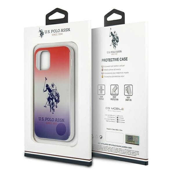 AMERIKANSK SAG POLO ASSN. GRADIENT PATTERN COLLECTION TIL IPHONE 12 MINI - RØD OG BLÅ
