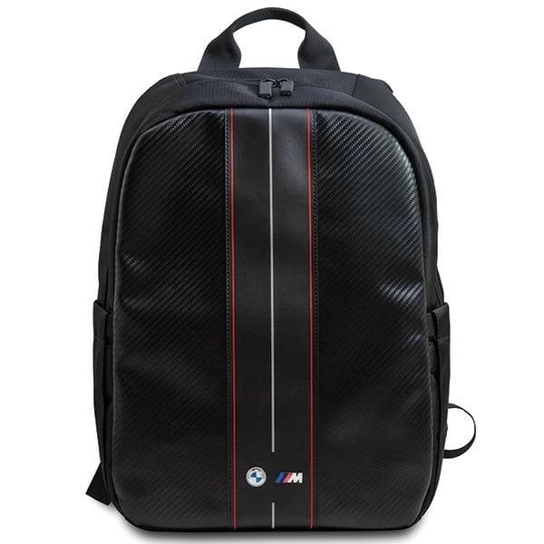 BMW CARBON & RED STRIPE RYGSÆK TIL EN 16" BÆRBAR COMPUTER - SORT