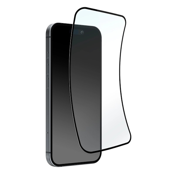PURO FLEXIBLE GLASS D3O HYBRIDGLAS MED SORT RAMME TIL IPHONE 16 PLUS / IPHONE 15 PRO MAX / IPHONE 15 PLUS