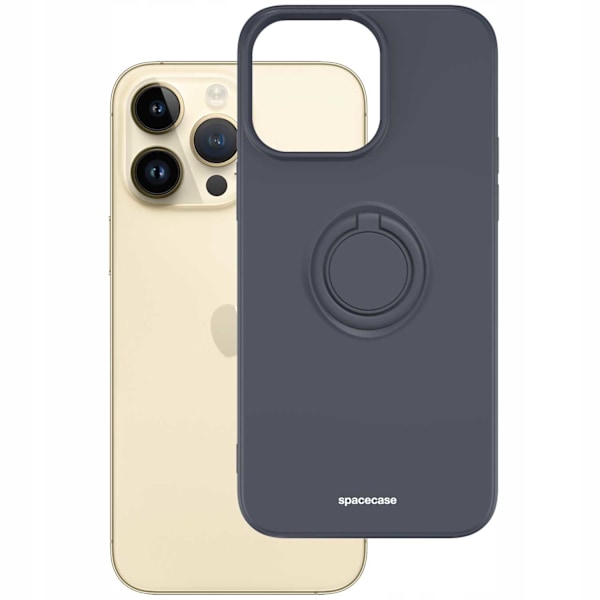 Spacecase Silikonecase Ring För Iphone 14 Pro Max Svart