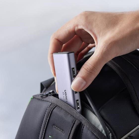 UGREEN 6IN1 MULTIFUNKTIONEL USB C-3XUSB/HDMI/SD OG TF-KORTLÆSER GRÅ
