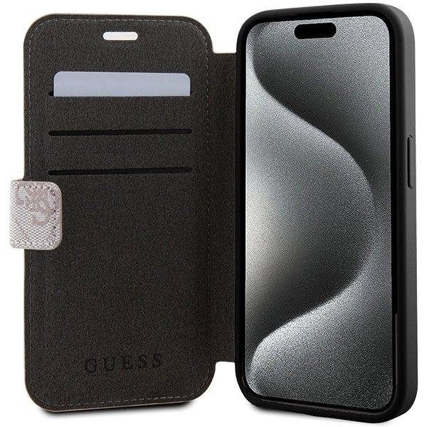 Guess 4G Metal Logo beskyttelsesdeksel til iPhone 15 Pro Max - rosa