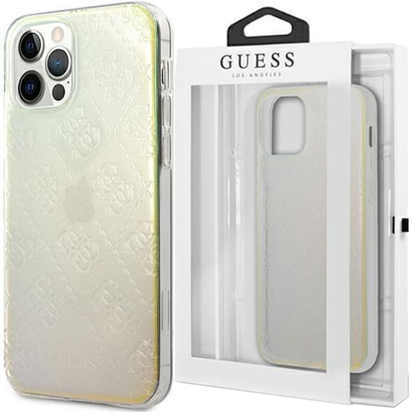 Guess GUHCP12M3D4GIRBL iPhone 12/12 Pro 6.1" opal/iriserande hårt fodral 4G 3D-mönstersamling