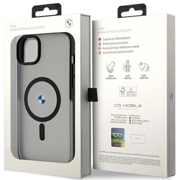 BMW SIGNATURE MAGSAFE ETUI TIL IPHONE 14 PLUS - SORT